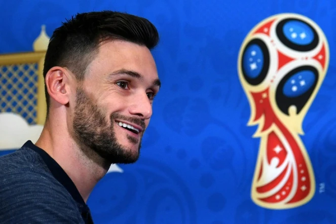 Le gardien et capitaine de l'équipe de France Hugo Lloris en conférence de presse, le 15 juin 2018 à Kazan