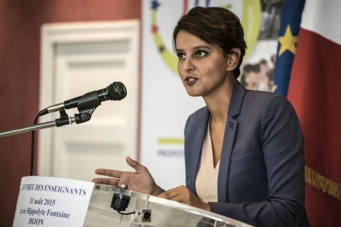 La ministre de l'Education, Najat Vallaud-Belkacem, le 31 août 2015 à Dijon