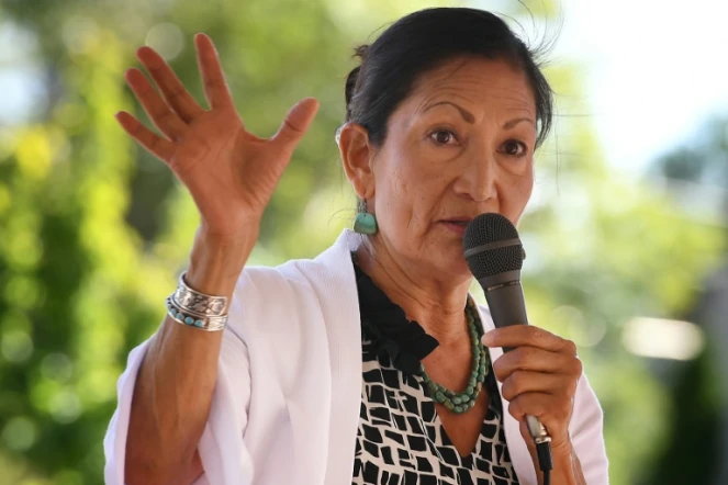 La candidate amérindienne Deb Haaland, le 1er octobre 2018 à Albuquerque (Nouveau-Mexique)