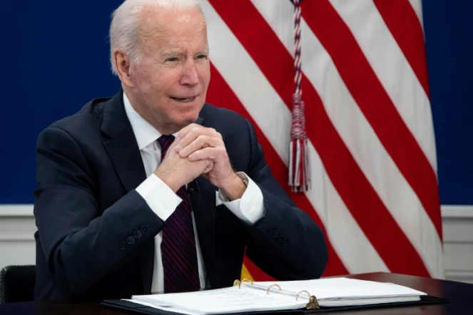 Le président américain Joe Biden à Washington, le 20 janvier 2022