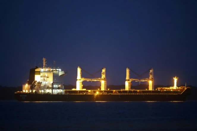 Le cargo iranien Bavand, sur le port de Paranagua, au Brésil, le 19 juillet, 2019. 