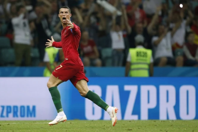 L'attaquant vedette du Portugal Cristiano Ronaldo, auteur d'un triplé face à l'Espagne lors du Mondial, le 15 juin 2018 à Sotchi