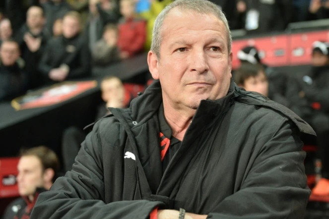 Le nouvel entraîneur de Rennes Rolland Courbis lors du match de Ligue 1 contre le Gazélec Ajaccio, le 22 janvier 2016 au Roazhon Park