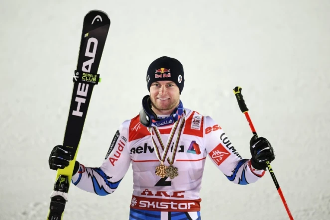 Le Français Alexis Pinturault 3e du slalom géant d'Are aux Mondiaux de ski alpin le 15 février 2019