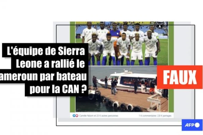   Non, l'équipe de foot de Sierra Leone n&rsquo;a pas voyagé en bateau pour participer à la CAN au Cameroun
