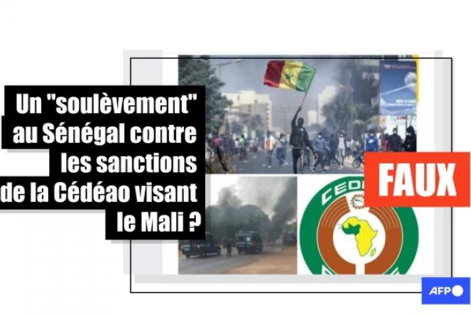   Il n&rsquo;y a pas eu de "soulèvement" au Sénégal contre les sanctions visant le Mali