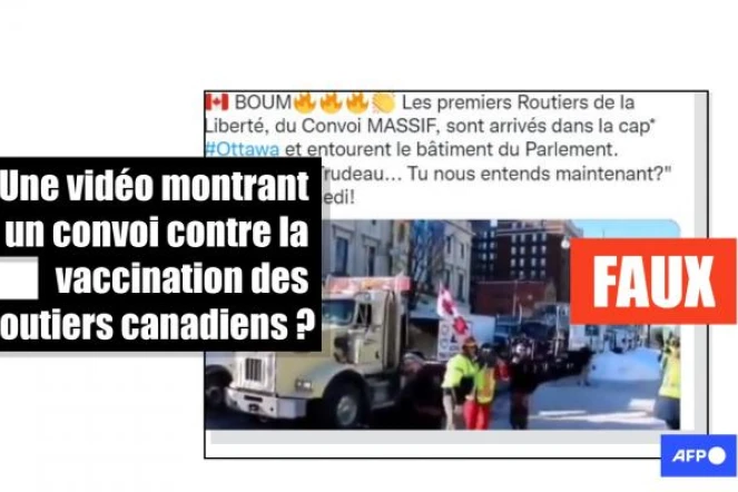   Cette vidéo d'un convoi devant le Parlement canadien date de 2019