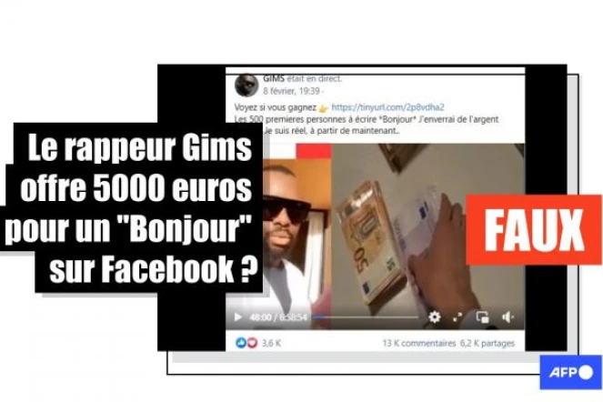   Attention, ce message ne figure pas sur les comptes officiels de Gims sur les réseaux sociaux