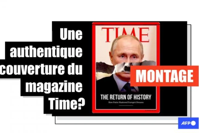   Attention à cette prétendue couverture du magazine Time qui grime Vladimir Poutine en Adolf Hitler