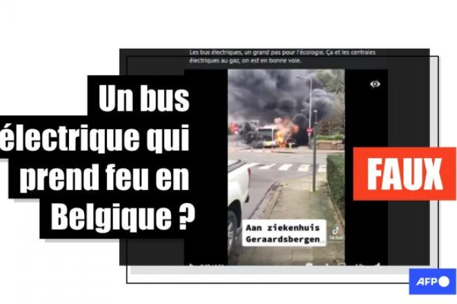   Le bus en feu dans cette vidéo n'est pas un véhicule électrique