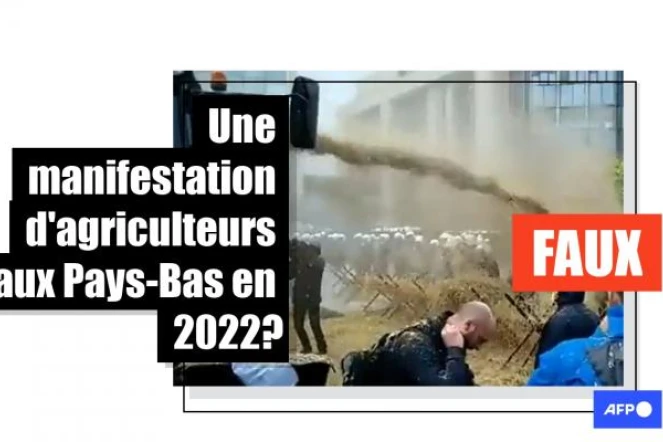   Attention à cette vidéo affirmant montrer une manifestation d'agriculteurs aux Pays-Bas en 2022
