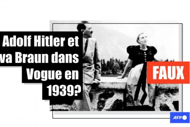   Non, cette photo d'Adolf Hitler et d'Eva Braun n'a pas été publiée dans le magazine Vogue en 1939