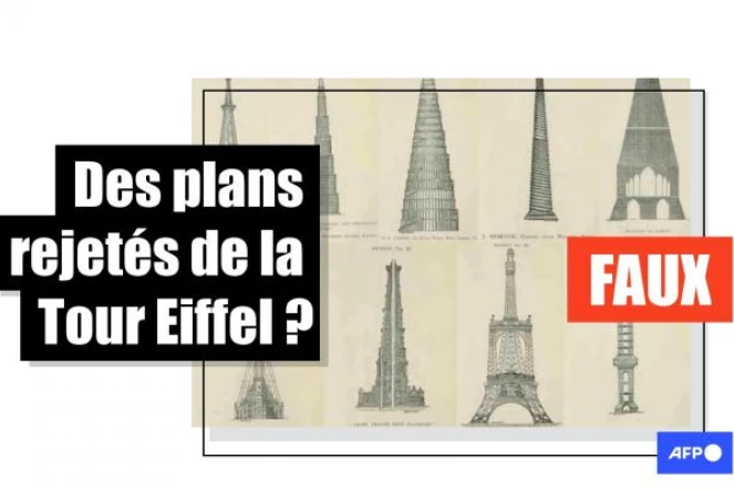   Cette image ne montre pas différents designs rejetés de la Tour Eiffel