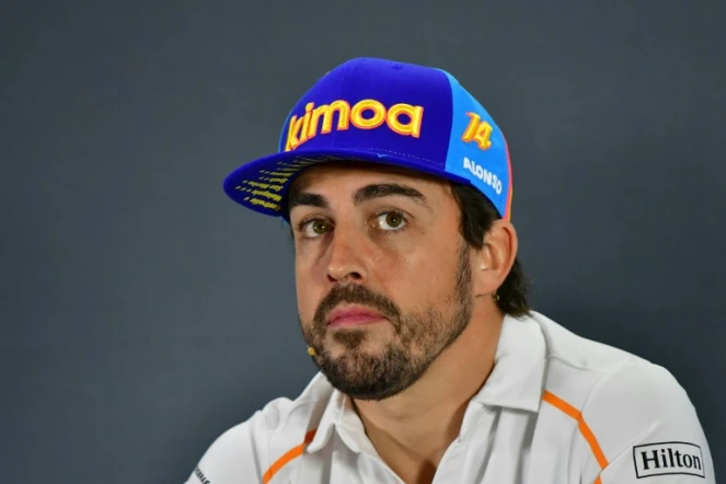 L'Espagnol Fernando Alonso en conférence de presse, le 22 novembre 2018 à Abou Dhabi 