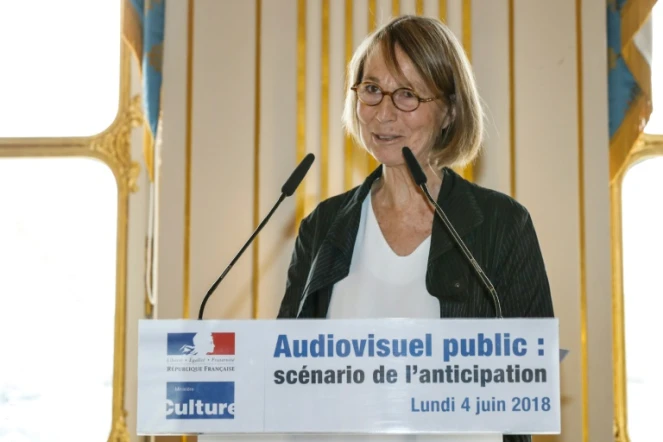 La ministre de la Culture Françoise Nyssen lors d'une conférence de presse le 4 juin 2018 à Paris