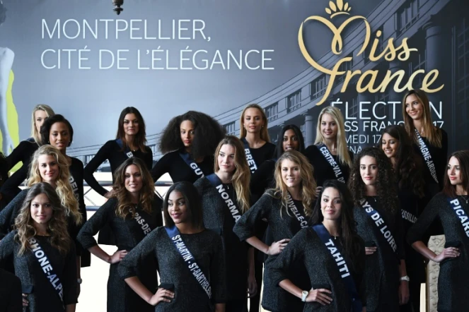 Les candidates au titre de Miss France le 3 décembre 2016 à Montpellier