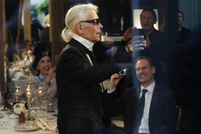Karl Lagerfeld au Ritz à Paris, le 6 décembre 2016