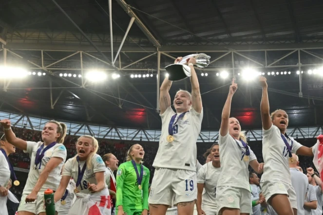 Les Anglaises sacrées championnes d'Europe après leur victoire sur l'Allemagne à Wembley, le 31 juillet 2022 