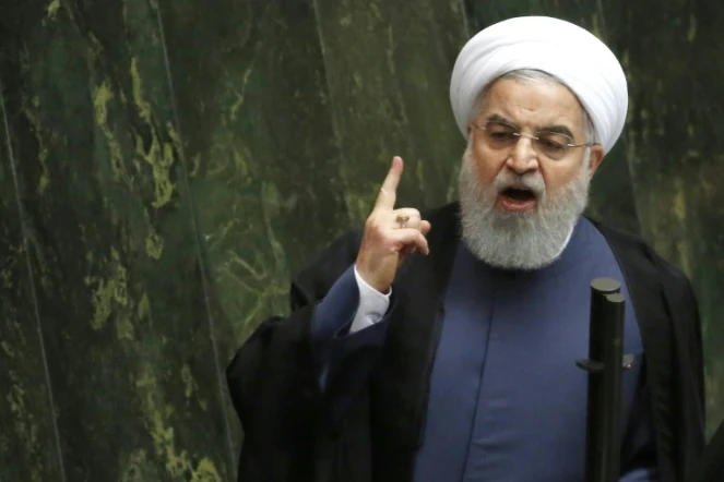 Le président iranien lors de son audition au Parlement à Téhéran, le 28 août 2018