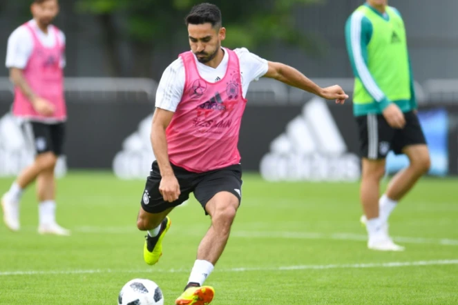 Le milieu de terrain allemand Ilkay Gündogan lors d'un entraînement, le 13 juin 2018 à Vatutinki près de Moscou