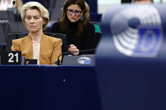 La présidente de la Commission européenne  Ursula von der Leyen participe à une session plénière du Parlement européen à Strasbourg (France), le 6 février 2024