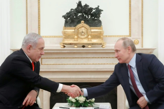 Le président russe Vladimir Poutine rencontre le Premier ministre israélien Benjamin Netanyahu au Kremlin, à Moscou le 30 janvier 2020