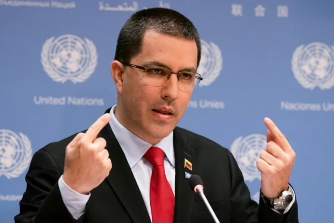 Le ministre vénézuélien des Affaires étrangères Jorge Arreaza lors d'une intervention aux Nations unies, le 25 avril 2019 à New York