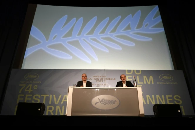 Conférence de presse de Thierry Frémaux et Pierre Lescure le 3 juin 2021 à Paris pour dévoiler la sélection officielle du festival de Cannes