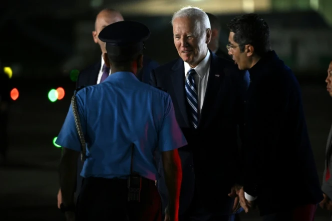 Le président américain Joe Biden arrive en Inde, à la veille du sommet du G20 à New Delhi, le 8 septembre 2023