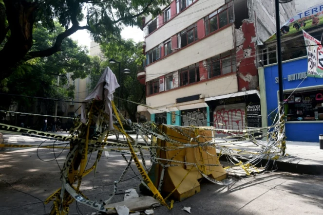 Un immeuble endommagé par le tremblement de terre de septembre 2017, le 4 septembre 2018 à Mexico
