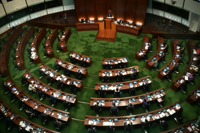 Le Conseil législatif lors de l'examen de l'article 23 de la loi sur la sécurité nationale, le 19 mars 2024 à Hong Kong