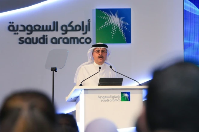 Amin Nasser, président et PDG de Saudi Aramco, lors d'une conférence de presse le 3 novembre 2019 dans la région de Dhahran, dans l'est de l'Arabie saoudite