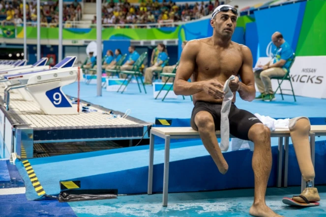 Ibrahim Al Hussein après les préliminaires du 50 m nage libre - aux Jeux paralympiques, le 13 septembre 2016 à Rio