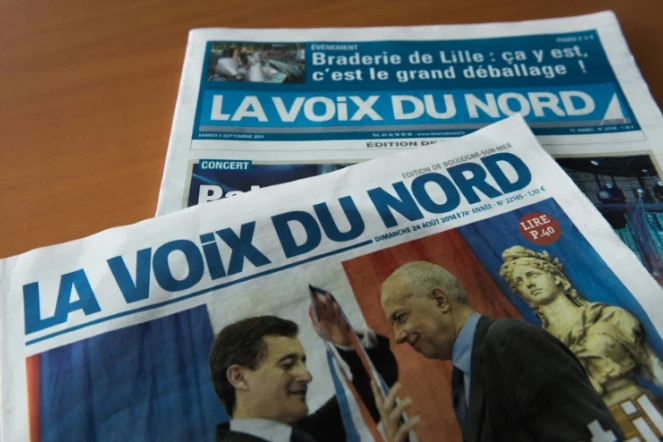 La Une de la Voix du Nord, le 8 septembre 2014