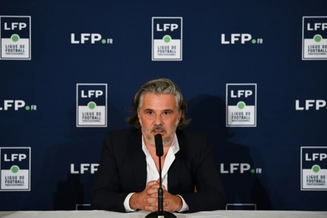 Le président de la Ligue (LFP), Vincent Labrune, lors d'un point presse à Paris, le 10 septembre 2020 