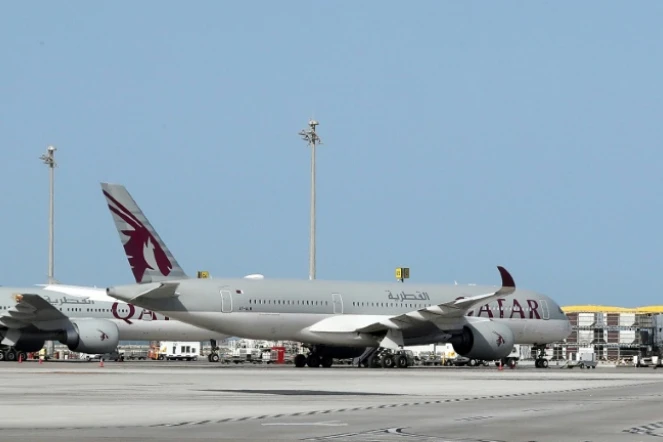 Des avions sur le tarmac de l'aéroport de Doha, au Qatar, le 1er avril 2020