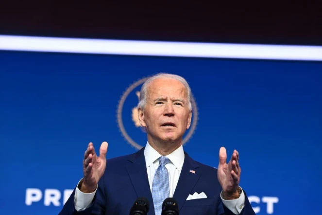Joe Biden lors de la présentation des premiers grands noms de son futur gouvernement, le 24 novembre 2020 à Wilmington, dans le Delaware