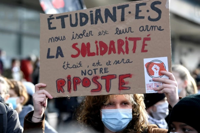 Manifestation d'étudiants contre la précarité, le 20 janvier 2021 à Paris