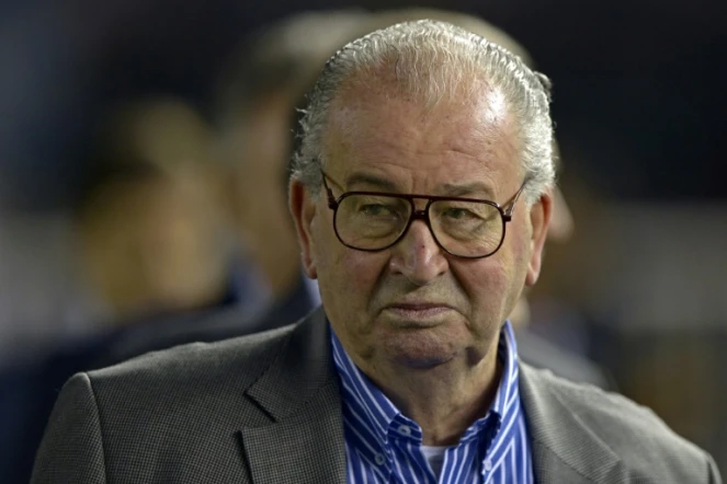 Julio Grondona, alors président de la Fédération argentine de football, avant le match contre le Venezuela en qualif. pour le Mondial-2014, le 22 mars 2013 à Buenos Aires  