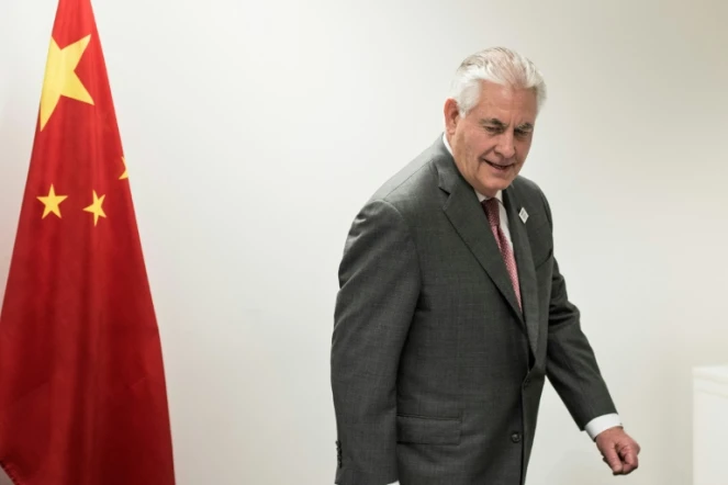 Le secrétaire d'État américain Rex Tillerson lors d'une rencontre avec la Chine, à Bonn en Allemagne, le 17 février 2017