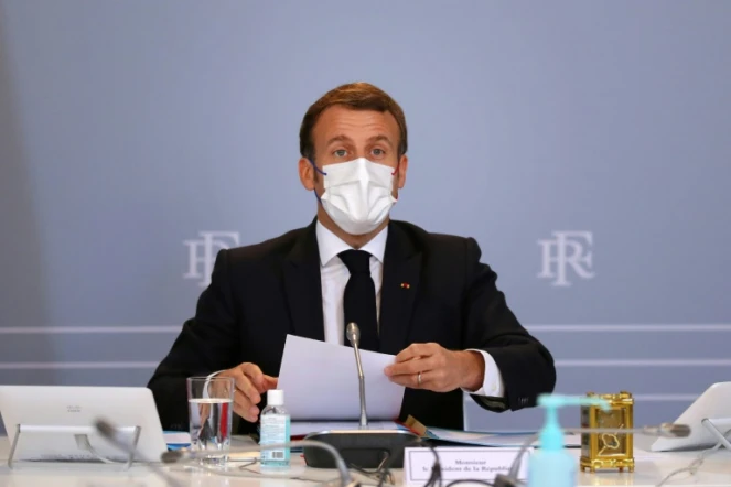 Emmanuel Macron lors d'un conseil de Défense à L'Elysée le 12 novembre 2020