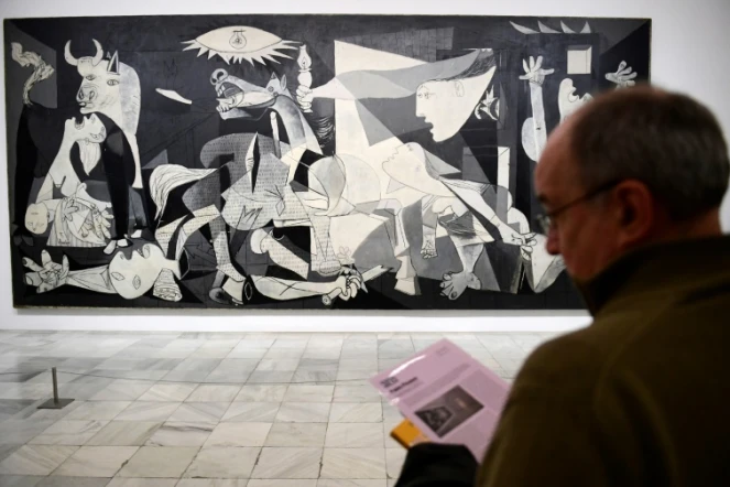 Le tableau de Picasso "Guernica" au Musée Reina Sofia de Madrid le 24 mars 2017