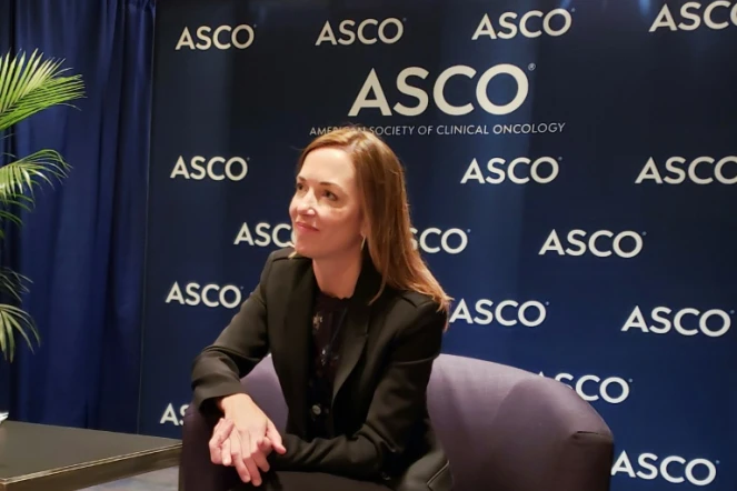 Sara Hurvitz lors de la conférence annuelle de l'American Society of Clinical Oncology (ASCO), à Chicago, le 1er juin 2019 