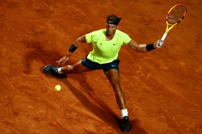 Rafael Nadal a préparé les Internationaux de France lors du Masters 1000 de Rome au Foro Italico, le 18 septembre 2020 