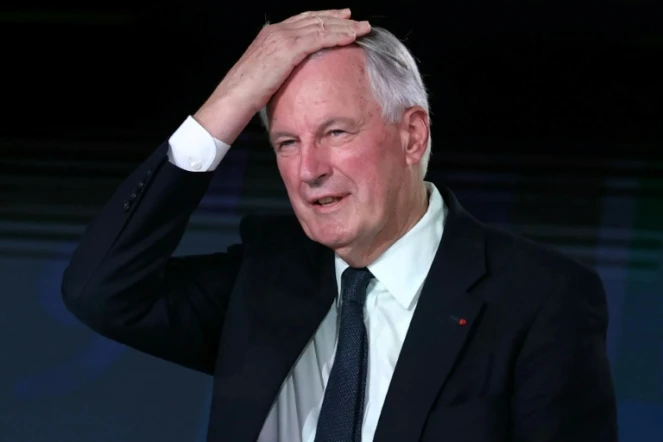 Le Premier ministre Michel Barnier le 3 octobre 2024 à Aubervilliers avant de passer dans l'émission "L'Evénement" sur France 2