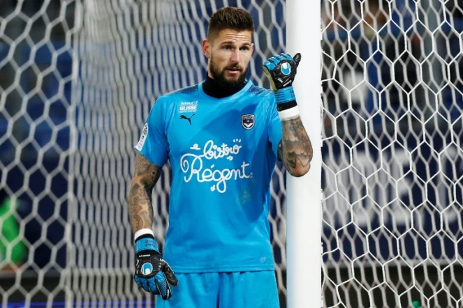 Le gardien de but de Bordeaux Benoît Costil contre Caen en Ligue 1, le 25 novembre 2017 à Caen