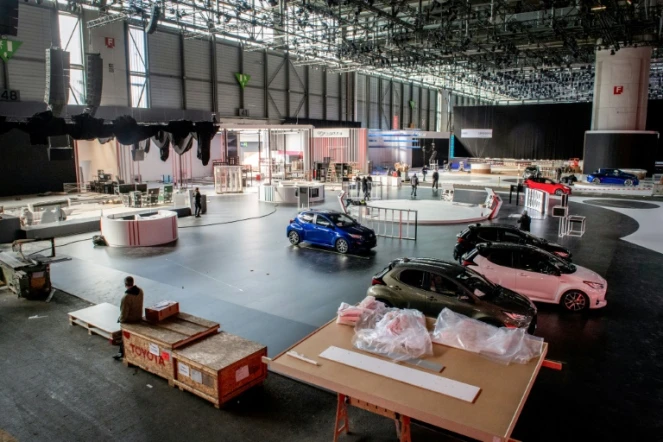 Le Salon de l'automobile de Genève, en plein préparatifs avant son annulation le 28 février 2020