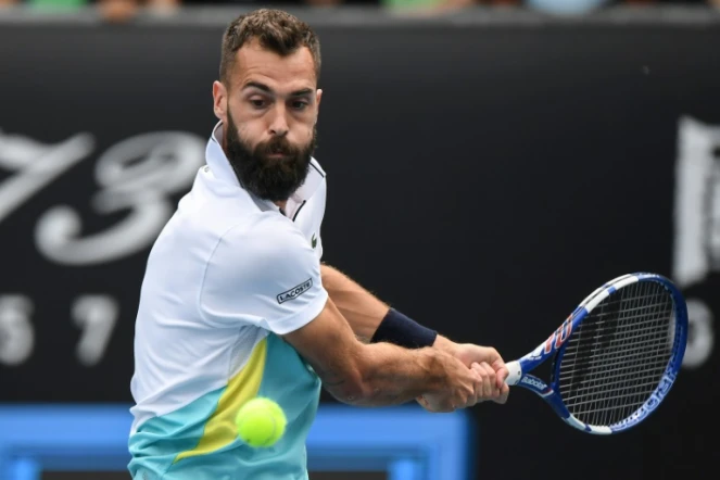 Le Français Benoît Paire face au Croate Marin Cilic au 2e tour de l'Open d'Australie, le 22 janvier 2020 à Melbourne