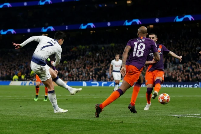 L'attaquant de Tottenham Son Heung-Min marque l'unique but du match contre Manchester City à Londres, le 9 avril 2019
