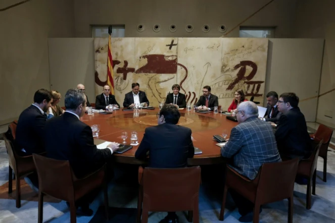 Réunion du gouvernement catalan à Barcelone, le 10 octobre 2017